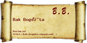 Bak Bogáta névjegykártya
